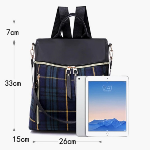 ✨SALE Last one✨ SOFIA Canvas Backpack, PLAID - Picture 4 of 8